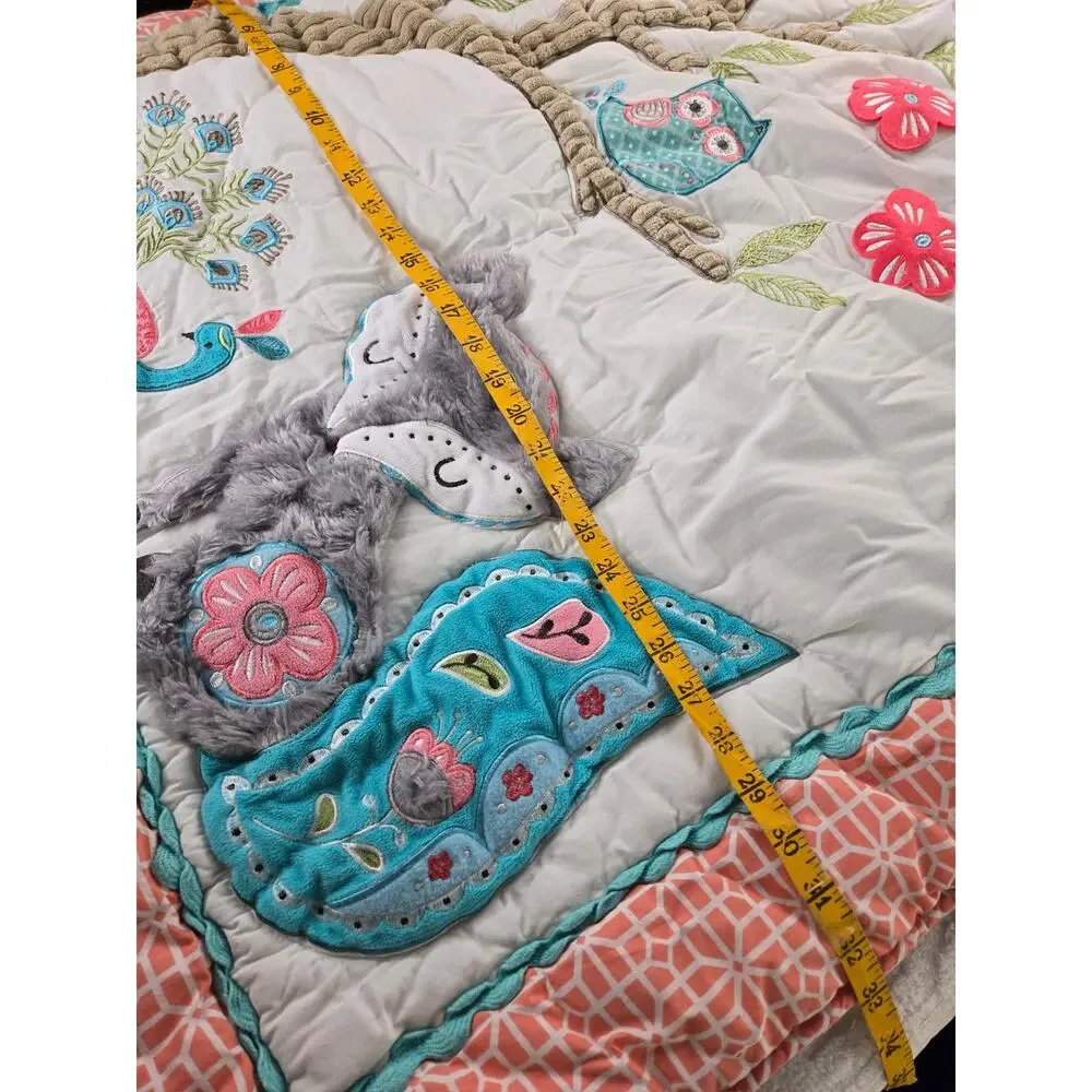 Levtex Baby EUC Fiona 5-Piece Nursery Crib Bedding Set hamper wall flags quilt